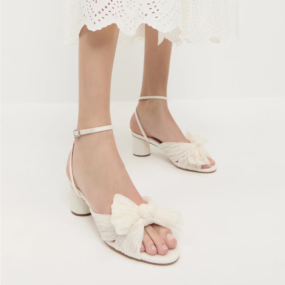 Dahlia Pearl Pleated Bow Heel